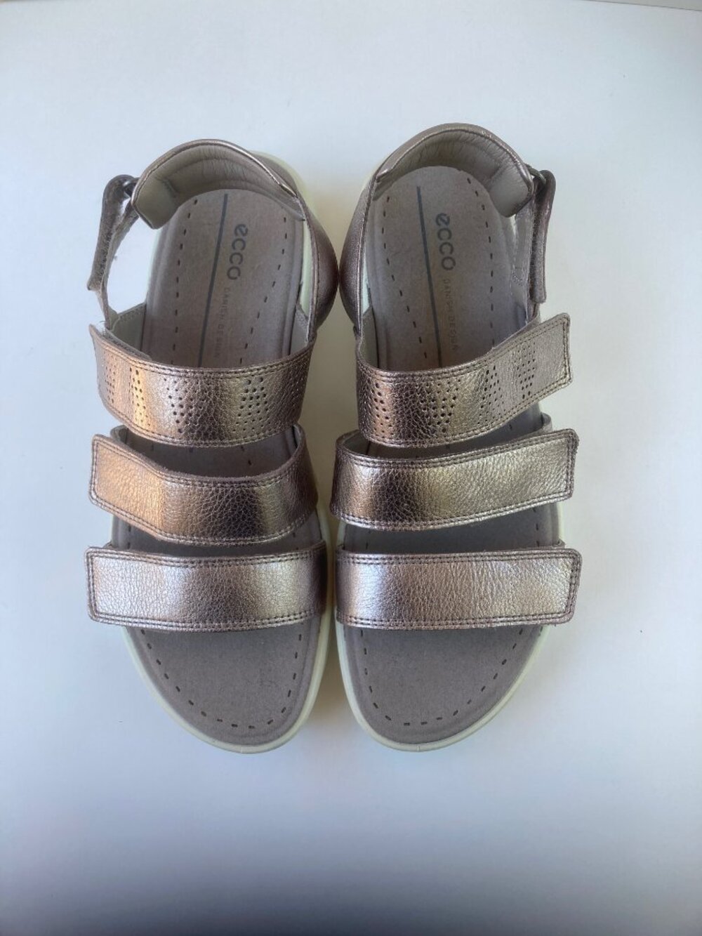 ECCO Women's Soft 5 3-Strap Sandals, Rose/Gold